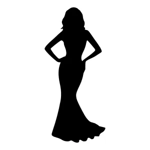 Black Silhouette Woman - Evening Gown