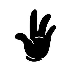 Black Hand Gesture - Stop Sign
