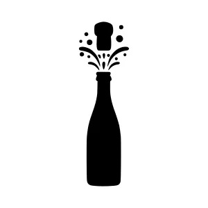 Champagne Bottle Icon - Celebration Sparkle