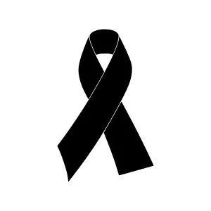 Black Ribbon Icon - Remembrance Symbol
