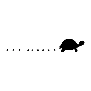 Silhouette Turtle Journey Minimalist Vector