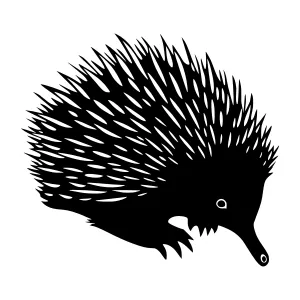 Silhouette Hedgehog - Minimalist Vector Illustration