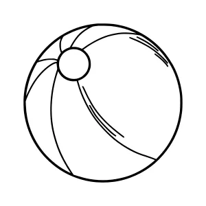 Beach Ball Outline - Simple Line Art