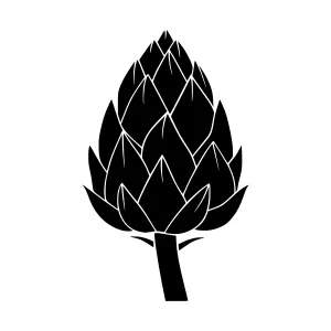 Black Artichoke Silhouette Vector Illustration