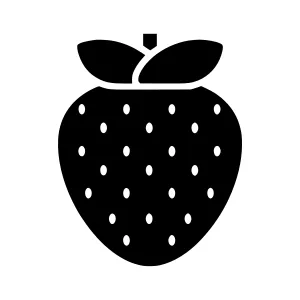 Strawberry Icon - Black Silhouette