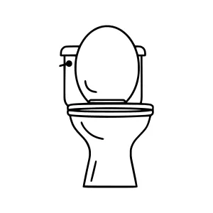 Toilet Icon - Simple Line Art Illustration