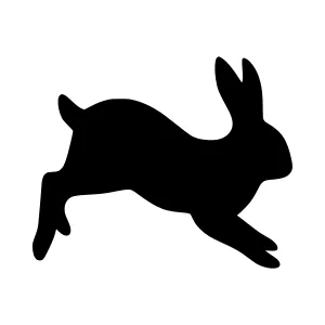 Silhouette Rabbit Jumping - Vector Graphic