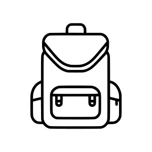 Backpack Icon - Line Art Illustration