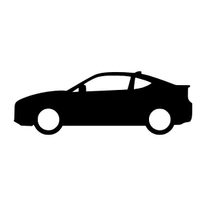 Black Car Silhouette Icon - Minimalist Vector