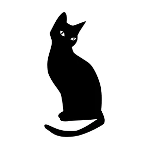 Black Cat Silhouette Vector Illustration