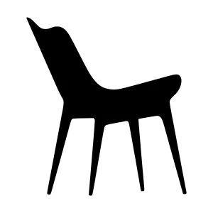 Modern Chair Silhouette Black & White