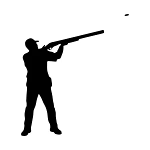 Silhouette Hunter Shooting Rifle - Black on White