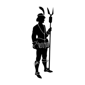 Silhouette Guard - Medieval Character Illustration