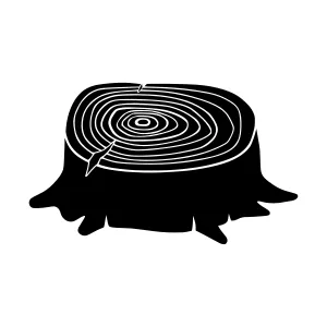 Black Tree Stump Silhouette Vector Icon