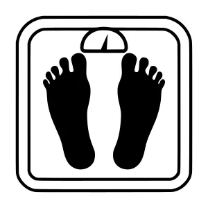 Weight Scale Silhouette Icon - Black & White