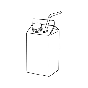 Milk Carton Line Art Illustration