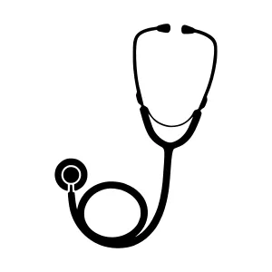 Medical Stethoscope Icon - Simple Silhouette