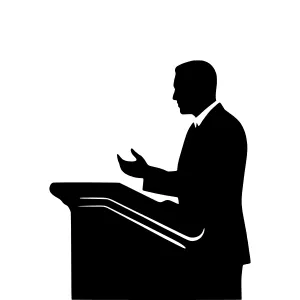 Silhouette Speaker Podium Presentation