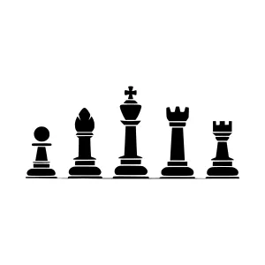 Chess Pieces Silhouette - Minimalist Design