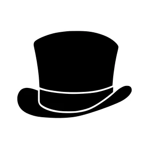 Black Top Hat Silhouette Vector Icon