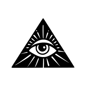 Black Eye of Providence Triangle Icon