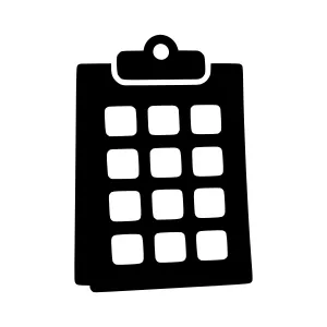 Clipboard Icon - Black Outline