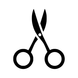 Black Scissors Icon - Vector Illustration