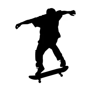 Skateboarder Silhouette - Dynamic Action
