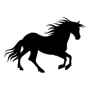 Silhouette Horse Running - Black Outline Vector