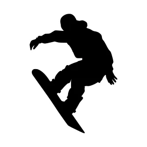Silhouette Snowboarder Flying