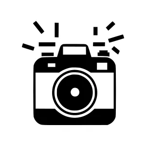 Camera Icon - Black & White Photography Illustration