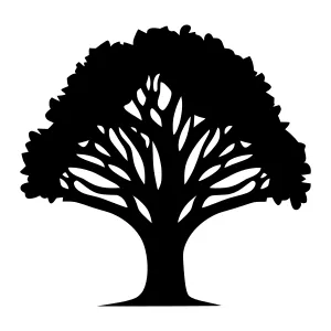 Black Tree Silhouette Vector Illustration