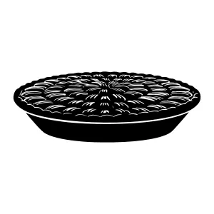 Black & White Pie Silhouette Vector Illustration