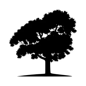 Black Tree Silhouette Vector Illustration