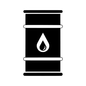 Black Oil Drum Icon - Simple Vector Illustration
