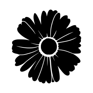 Black Flower Silhouette Vector Graphic