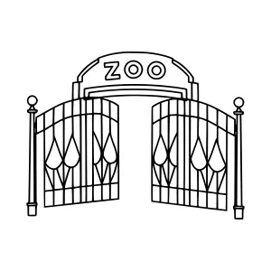 Zoo Entrance Gate Vector Illustration