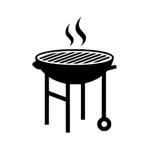 Black Grill Icon - BBQ Vector Illustration