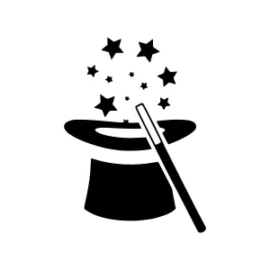 Magic Hat with Stars - Vector Illustration