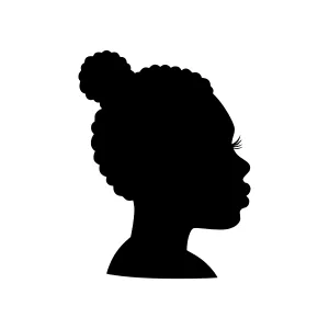 Black Silhouette Woman Profile - African Beauty