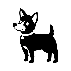 Black Dog Silhouette Vector Illustration