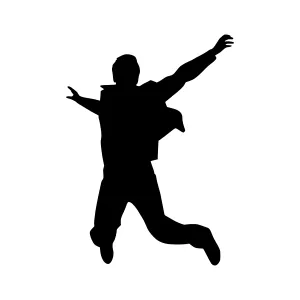Silhouette Jumping Man - Celebration Vector