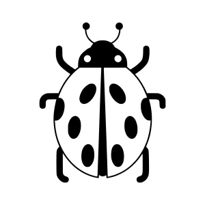 Black Ladybug Icon - Vector Illustration