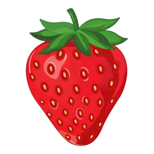 Cartoon Strawberry Illustration - Red Fruit Vector