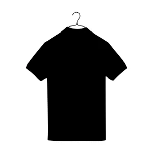 Black T-Shirt on Hanger - Minimalist Design