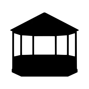 Modern Gazebo Silhouette Vector Icon