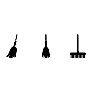 Black Broom Icons - Cleaning Set