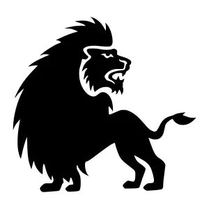 Black Lion Silhouette Vector Graphic