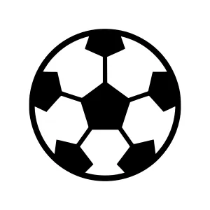 Soccer Ball Icon - Black Outline