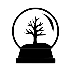 Snow Globe Tree Icon - Minimalist Vector
